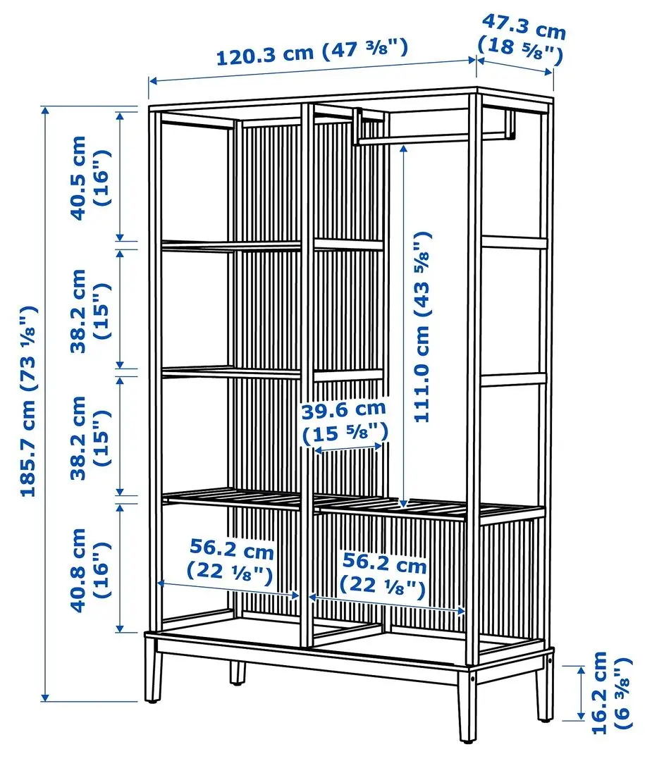 Система хранения Ikea Nordkisa 120x186 (Бамбук)