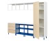 Sistem depozitare Ikea Platsa 1 usa/3 sertare 240x42x191 (Alb Kalbaden/Albastru)