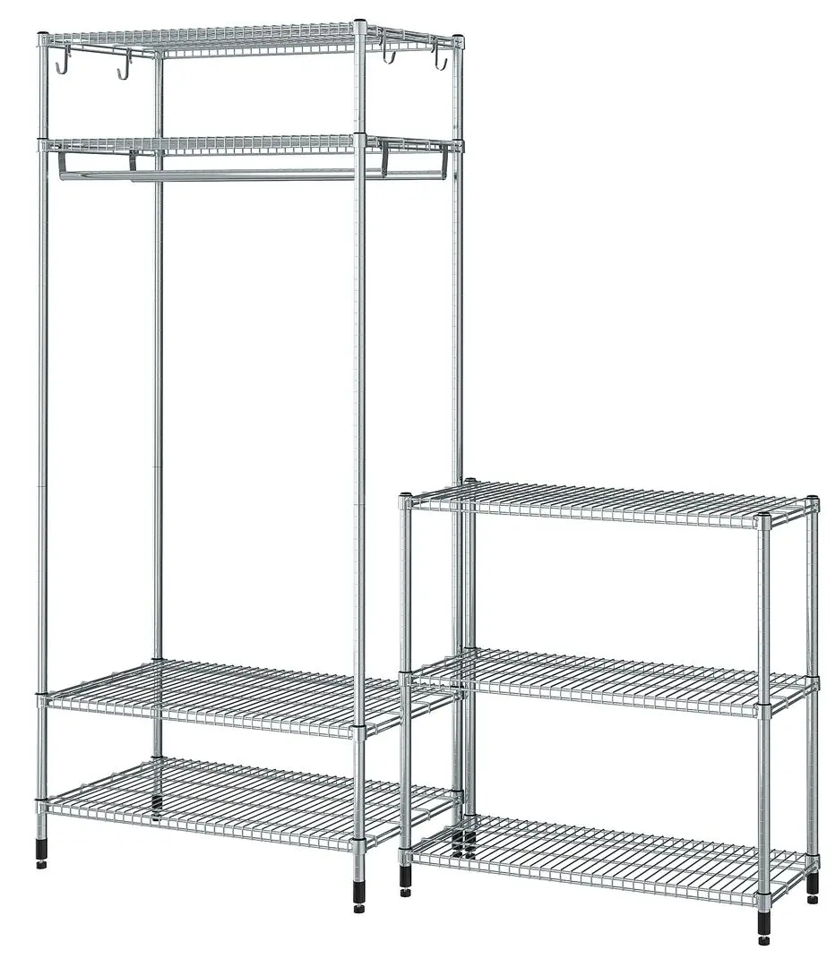 Sistem depozitare Ikea Omar 186x50x201 (Argintiu)