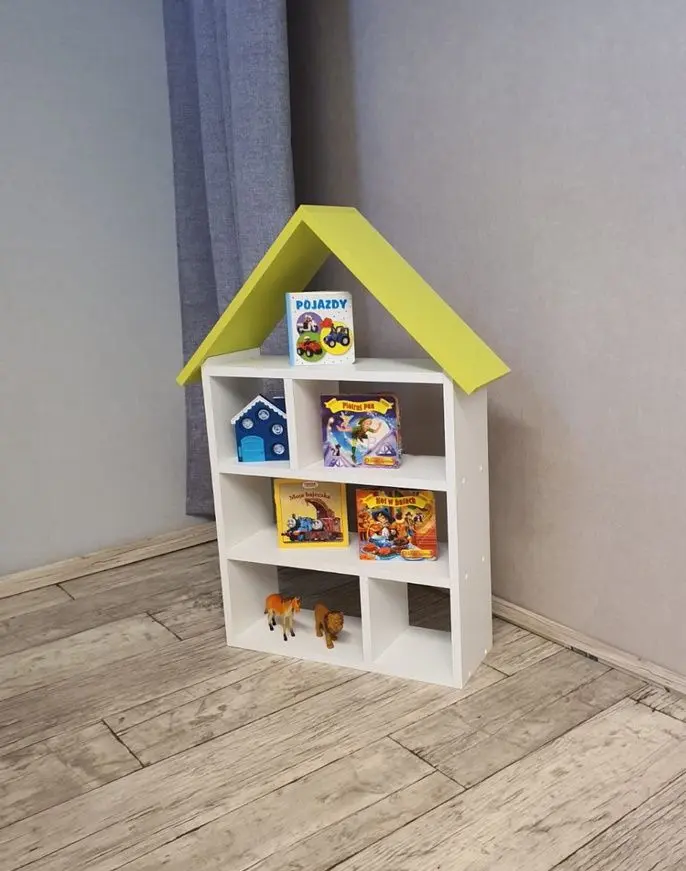 Etajera-casuta BellaLuni Domek 87x54x18 (White/Lime)