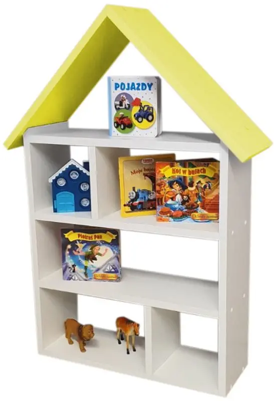 Etajera-casuta BellaLuni Domek 87x54x18 (White/Lime)
