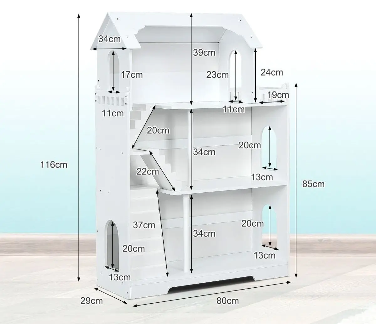 Кукольный домик Costway HW68698 (White) - 2