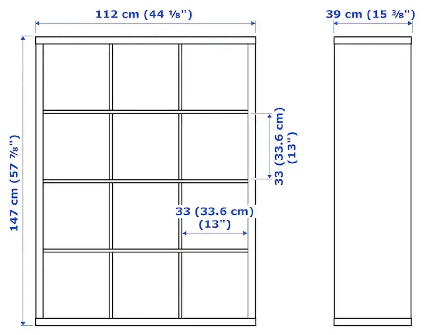 Etajera Ikea Kallax 112x14 (Negru-maro)