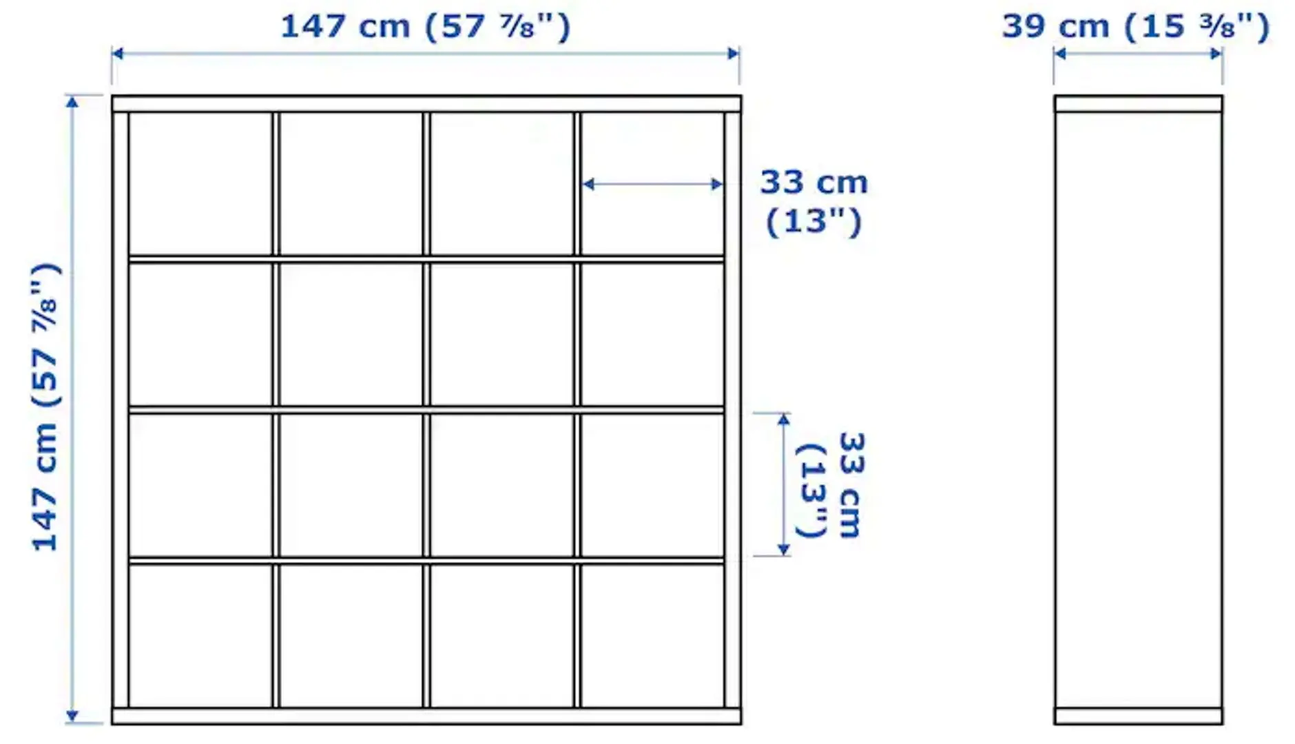 Etajera Ikea Kallax 77x14 (Lucios Alb)