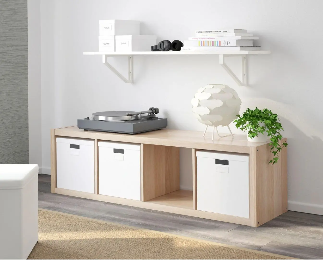 Etajera Ikea Kallax 42x147 (Aspect Stejar Antichizat)