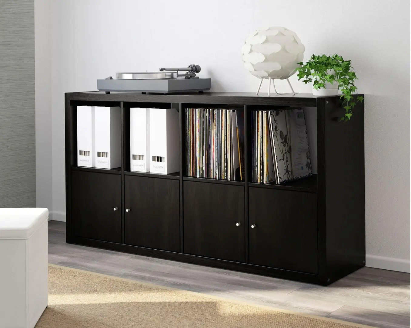 Etajera Ikea Kallax 77x147 (Negru-maro)