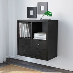Etajera Ikea Kallax 77x77 (Negru-maro) Thumb