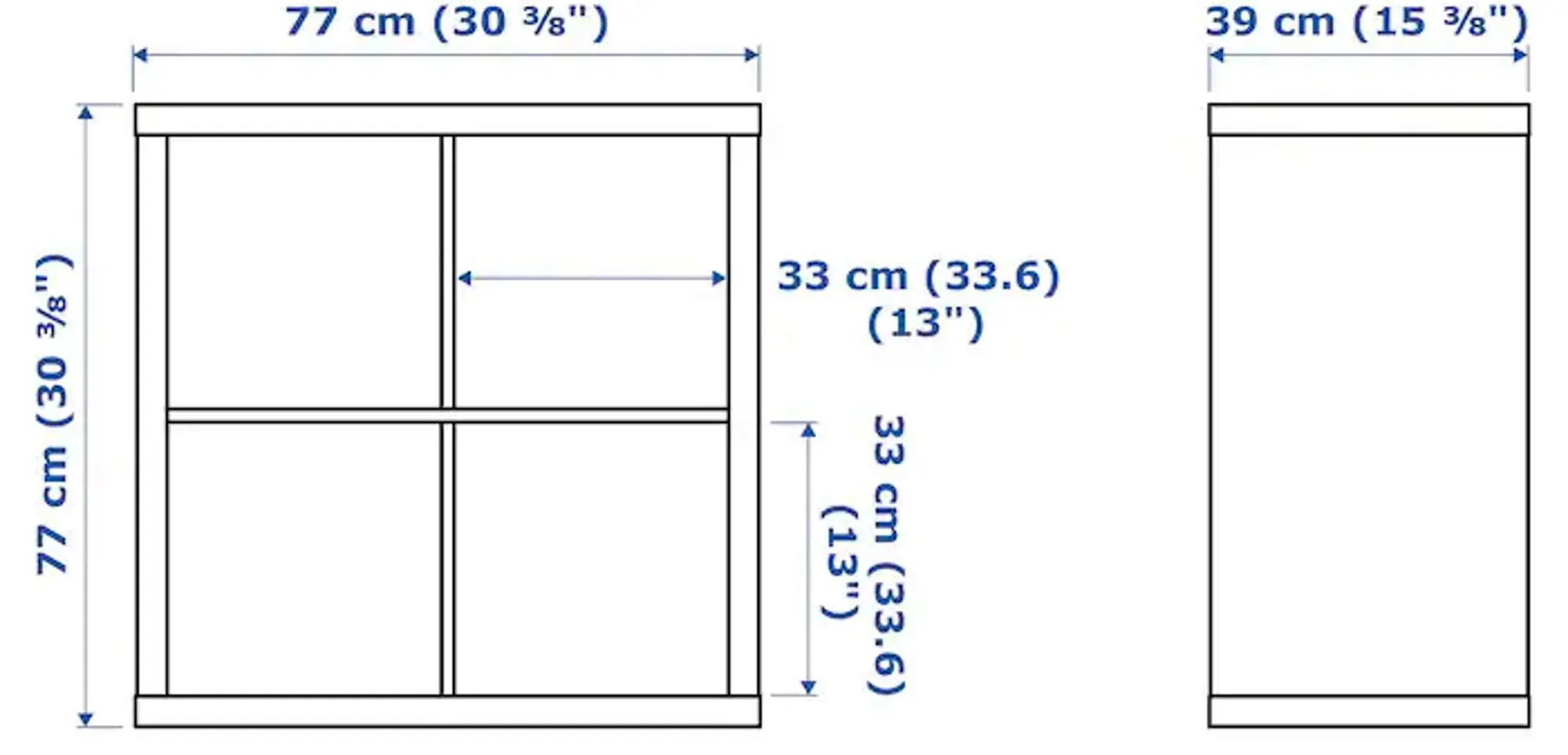 Etajera Ikea Kallax 77x77 (Negru-maro)