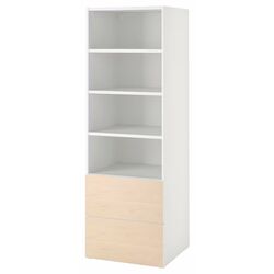 Etajera Ikea Smastad/Platsa 2 sertare 60x57x181 (Alb/Mesteacan)