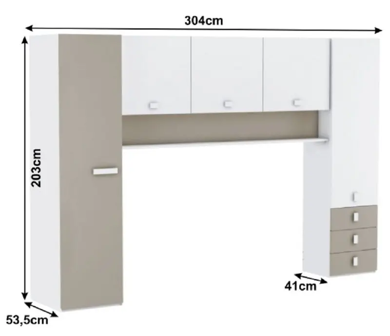 Шкаф Mobhaus Tidy (White/Gray-Brown) - 2