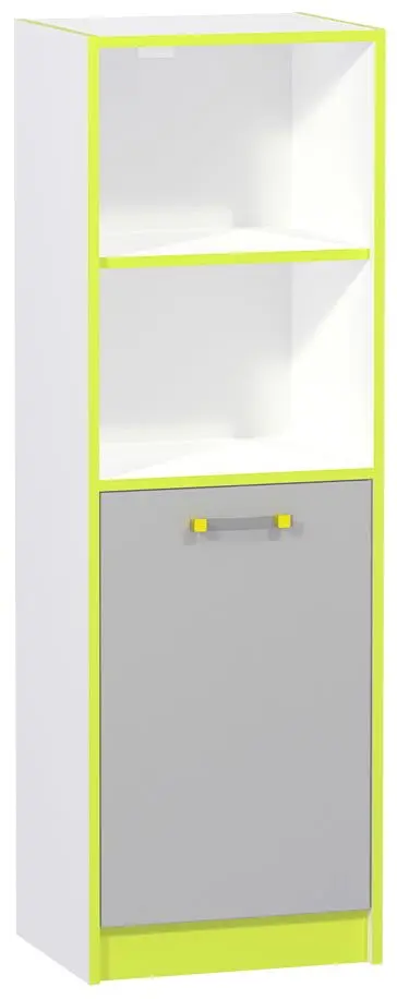 Стеллаж Mobi Альфа 09.135 (Лайм Зеленый/Серый/Белый Премиум)