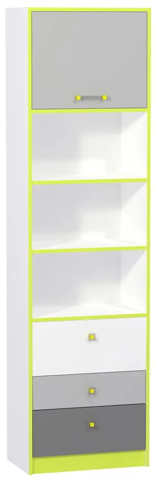 Etajera Mobi Alpha 09.137 (Lime Green/Gray/White Premium)