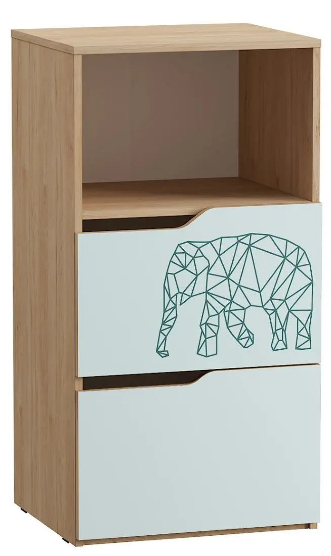 Стеллаж Mobi Гудвин 13.25 (Гикори Рокфорд Натуральный/Бензин/Мята)