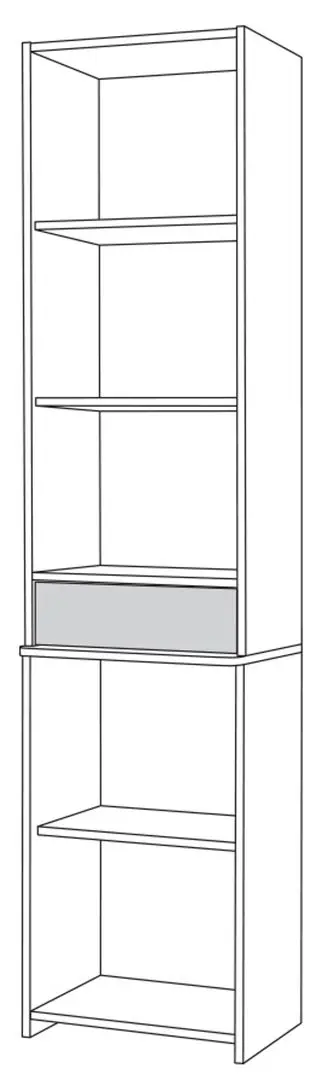 Etajera Mobi Vudi 10.127 (White Premium/Oak Craft Golden) - 4