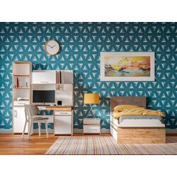 Etajera Mobi Vudi 10.127 (White Premium/Oak Craft Golden) Thumb