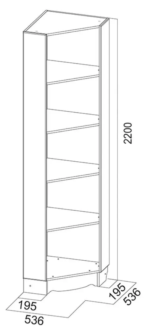 Стеллаж угловой SV-mebel Акварель 1 (Ясень Анкор Светлый) - 3
