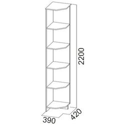Стеллаж угловой SV-mebel Город (Ясень Шимо Темный/Ясень Шимо Светлый) Thumb