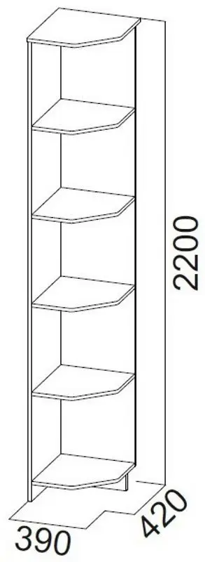 Стеллаж угловой SV-mebel Город (Ясень Шимо Темный/Ясень Шимо Светлый) - 2