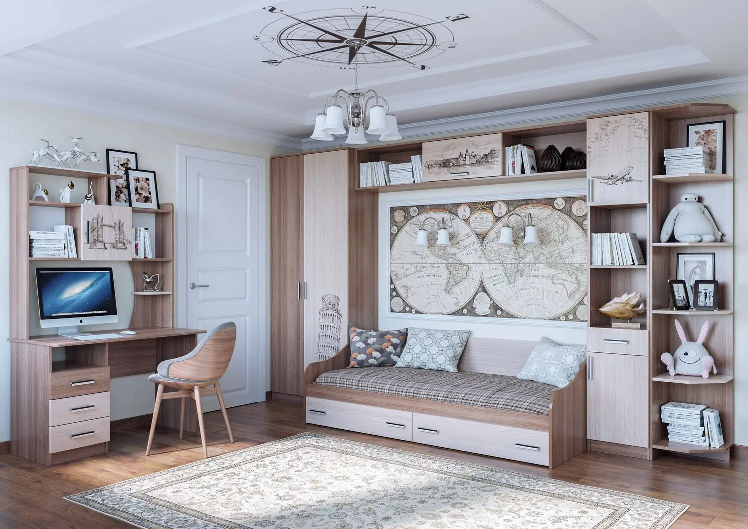 Стеллаж угловой SV-mebel Город (Ясень Шимо Темный/Ясень Шимо Светлый) - 3