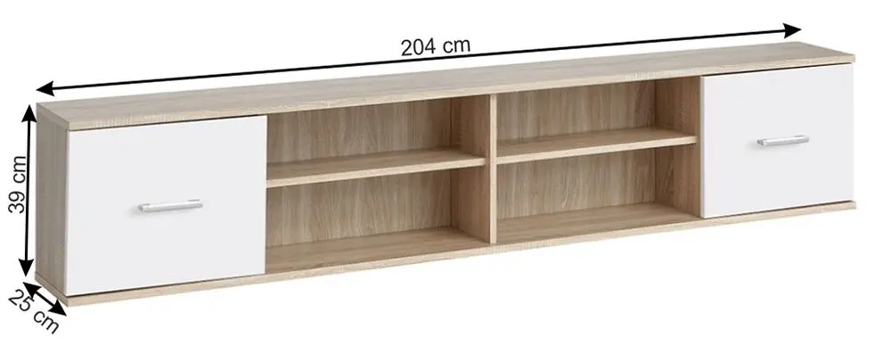 Raft suspendat Tempo Kondela Emio Typ 7 (Sonoma Oak/White) - 3