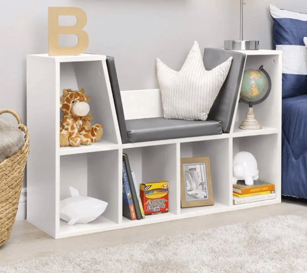 Etajera cu scaun tapițat Tempo Kondela Feria (White/Gray)