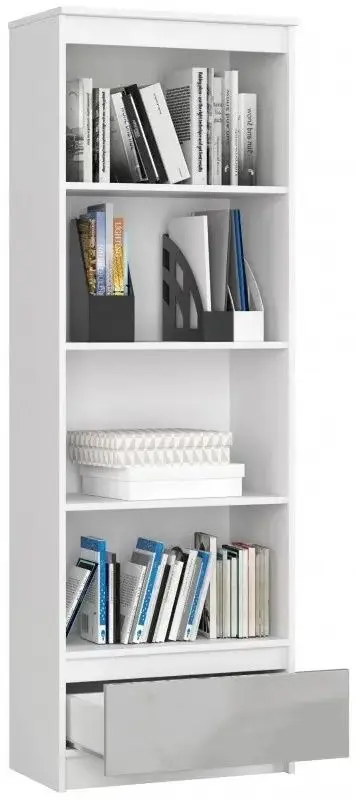 Etajera Akord R60 1SZ4P (White/Metallic Gloss)