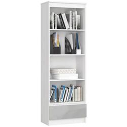 Etajera Akord R60 1SZ4P (White/Metallic Gloss)