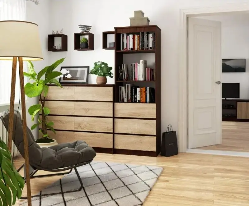 Etajera Akord R60 3SZ2P (Wenge/Sonoma Oak)