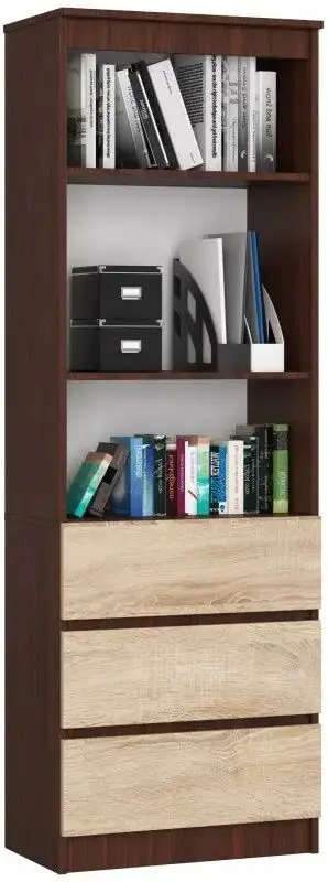 Etajera Akord R60 3SZ2P (Wenge/Sonoma Oak)