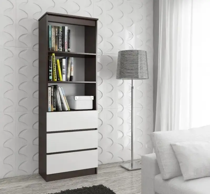 Etajera Akord R60 3SZ2P (Wenge/White)