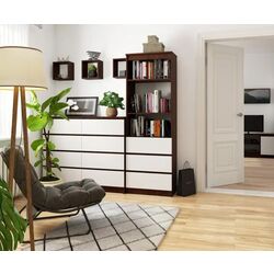 Etajera Akord R60 3SZ2P (Wenge/White) Thumb