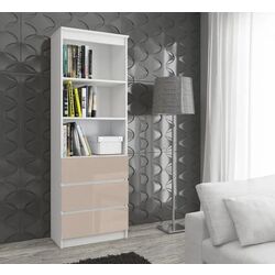 Стеллаж Akord R60 3SZ2P (White/Cappuccino Gloss) Thumb