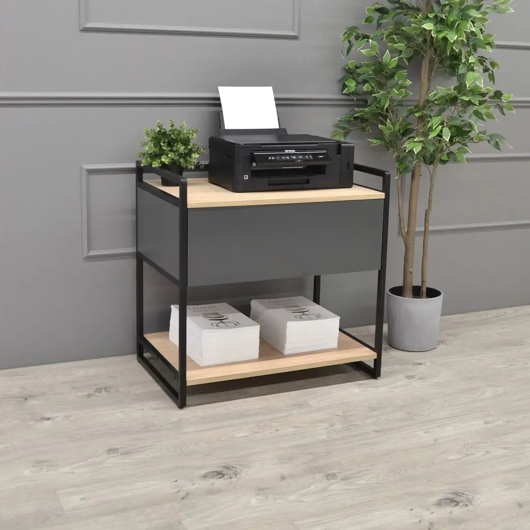 Тумба для принтера DP 70 1 ящик (Wood/Grey/Black)