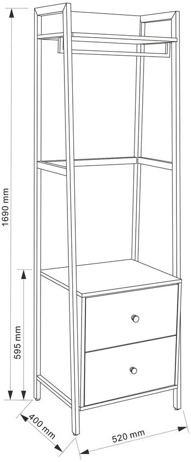 Etajera Signal Sol B (Black/Oak) - 2