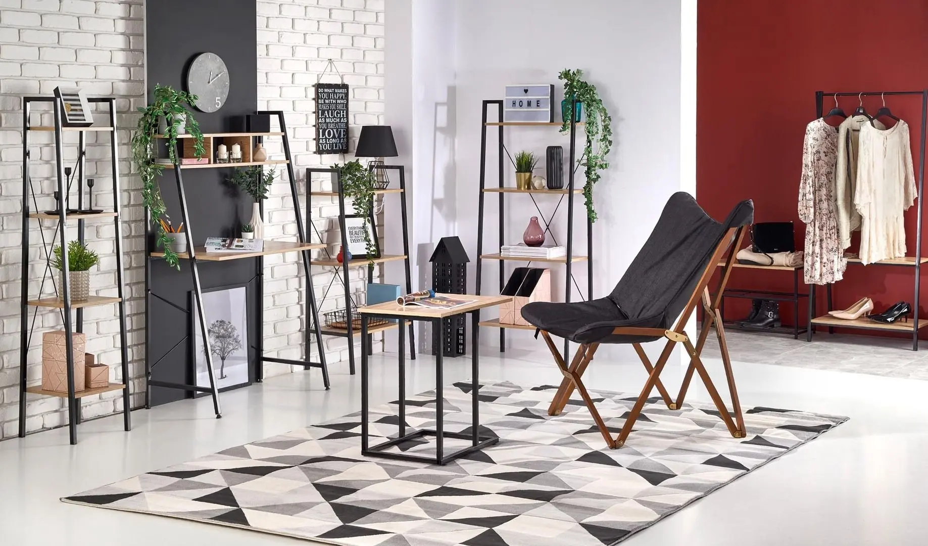 Etajera Halmar Narvik Reg2 (Black/Sonoma Oak)