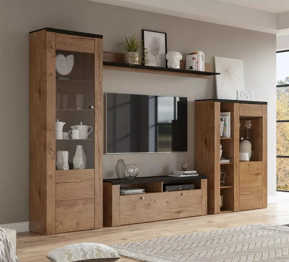 Полка Helvetia Larona №02 (Lefkas Oak/Touchwood)