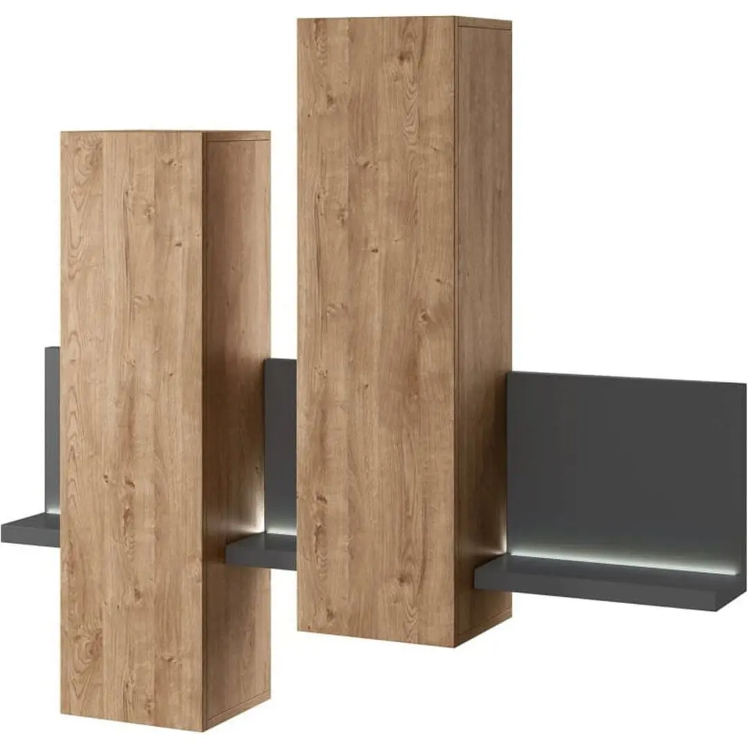 Полка + пенал Helvetia Bota №04 1D (Anthracite/Ribbeck Oak)