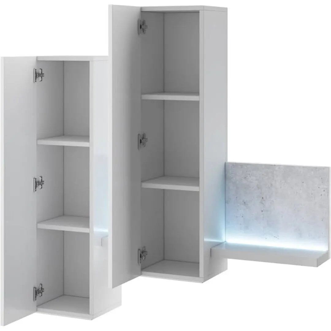 Полка + пенал Helvetia Bota №04 1D (White/Colorado Concrete)