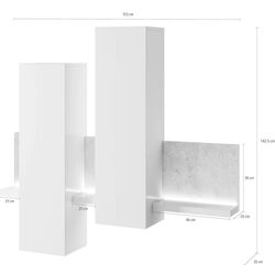 Полка + пенал Helvetia Bota №04 1D (White/Colorado Concrete) Thumb