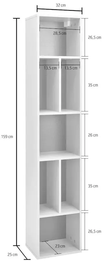 Etajera Helvetia Toledo №88 (White Gloss/Sanremo Oak Light)