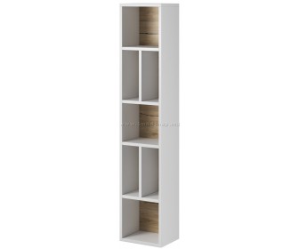 Стеллаж Helvetia Toledo №88 (White Gloss/Sanremo Oak Light)