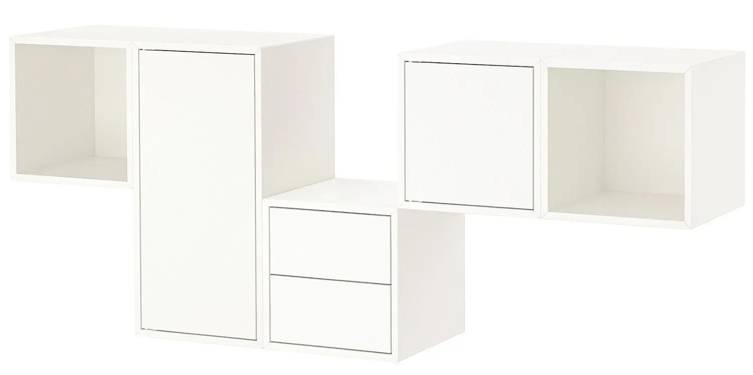 Combinatie de rafturi suspendate Ikea Eket usi/sertare 175x35x70 (Alb)