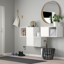 Combinatie de rafturi suspendate Ikea Eket cu usi 175x35x70 (Alb) Thumb