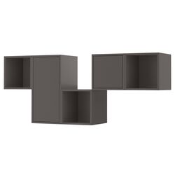 Combinatie de rafturi suspendate Ikea Eket cu usi 175x35x70 (Gri Inchis)