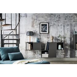 Combinatie de rafturi suspendate Ikea Eket cu usi 175x35x70 (Gri Inchis) Thumb