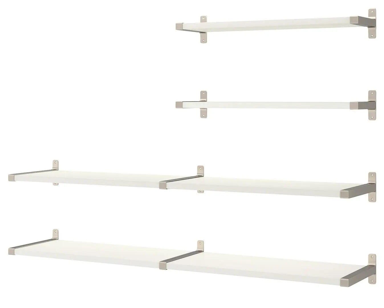 Combinatie de rafturi Ikea Bergshult/Granhult 160x30 (Alb/Nichelat)