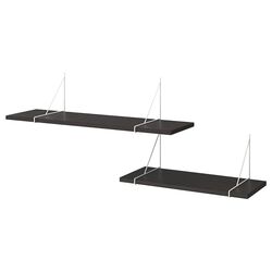 Combinatie de rafturi Ikea Bergshult/Pershult 120x30 (Negru-maro/Alb)