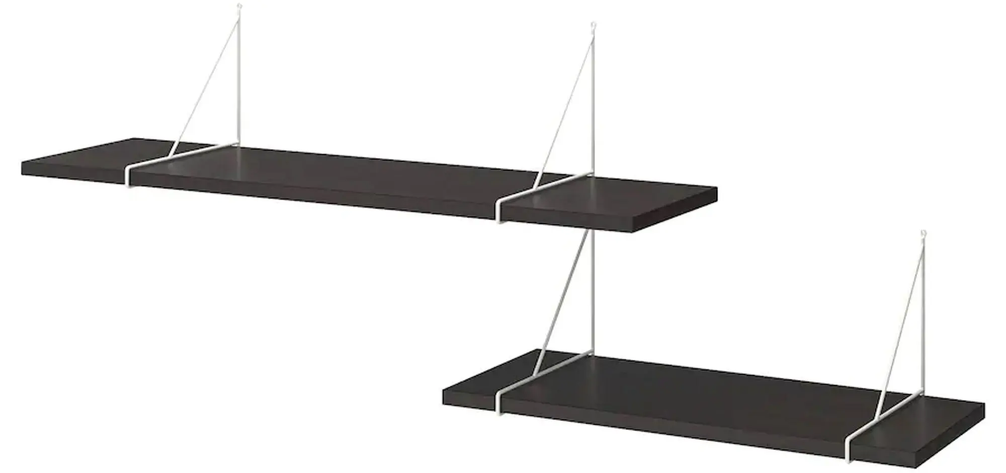 Combinatie de rafturi Ikea Bergshult/Pershult 120x30 (Negru-maro/Alb)