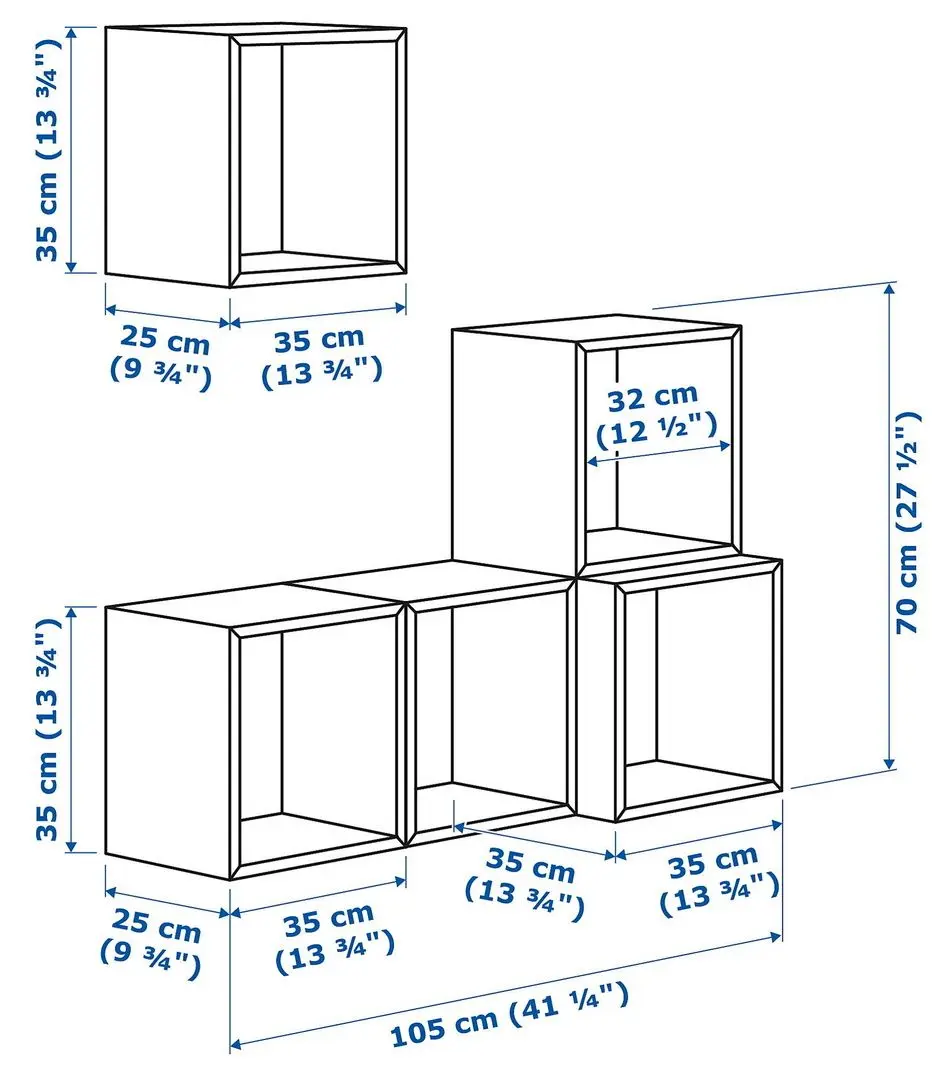 Комбинация полок Ikea Eket 105x35x120 (Белый)