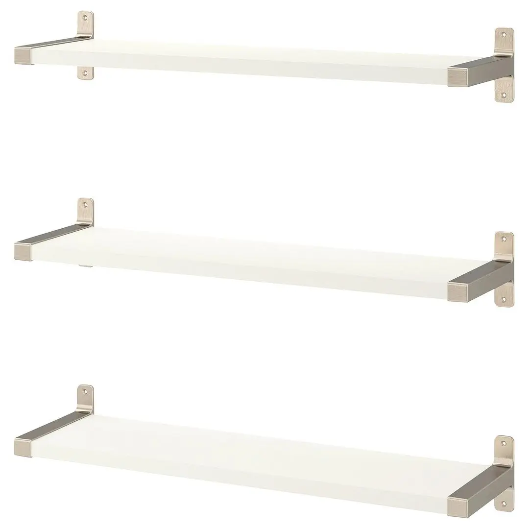 Combinatie de rafturi suspendate Ikea Bergshult/Granhult 80x20 (Alb/Nichelat)